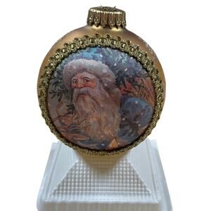 Santa On Silk Krebs Christmas Ornament 1912 Sint Niklaes Used Complete With Box